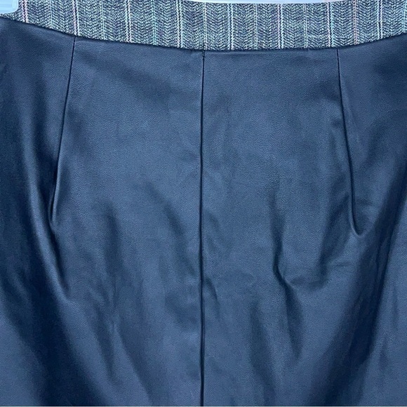 NEW SIZE 6 BCBGeneration TWEED FAUX LEATHER MINI SKIRT PREPPY ACADEMIA - Picture 3 of 10
